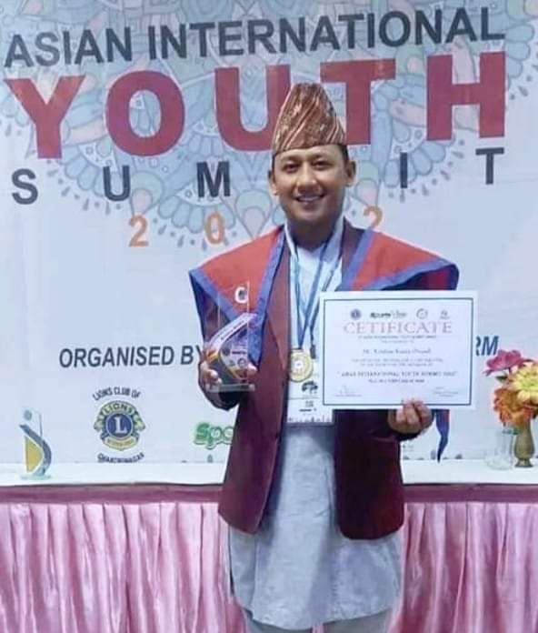 एसियन अन्तर्राष्ट्रिय  यूवा पुरस्कार  2022 बाट भए बटाला सम्मानित