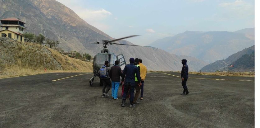 कोल्टीबाट एकजना गर्भवती महिला लाई हेलिकप्टरमार्फत उद्धार