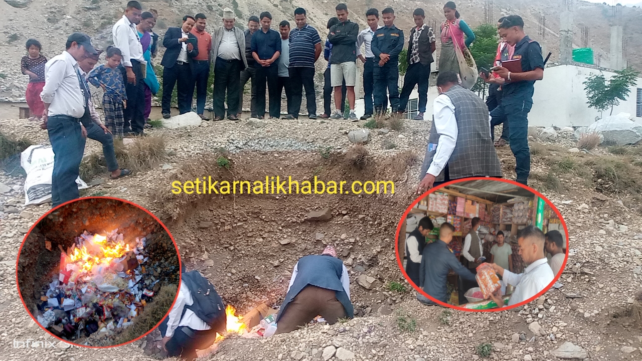 धुलाचौर बजार अनुगमन, म्याद गुर्जेका सामान जलाएर नष्ट