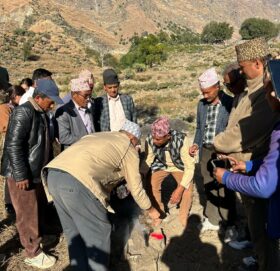 दानसाँघु बड्डिगाड खोलामा बेलिब्रिज शिलान्यास, ४ महिनाभित्र निर्माण सम्पन्न हुने