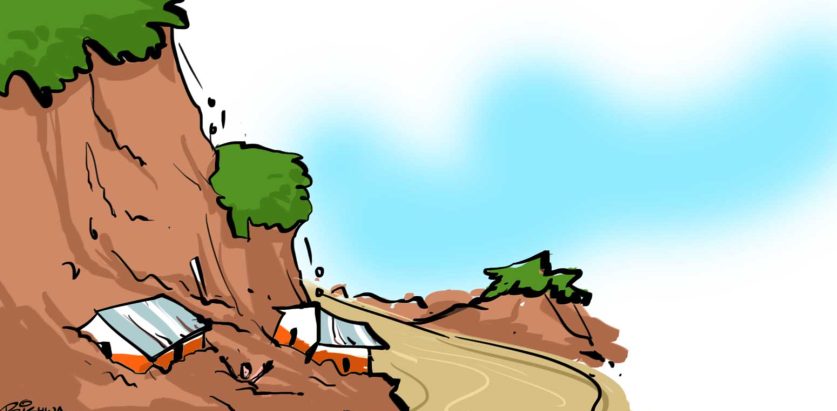 हिमालीमा  पहिरोले २ घरमा पुर्णक्षेति युना गाउँ जोखिम