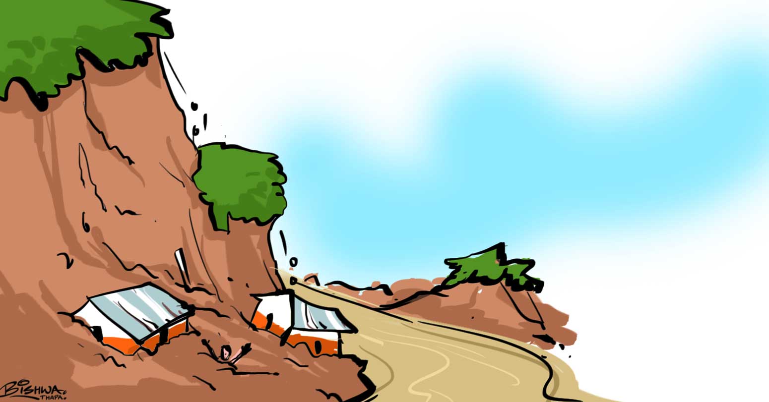हिमालीमा  पहिरोले २ घरमा पुर्णक्षेति युना गाउँ जोखिम