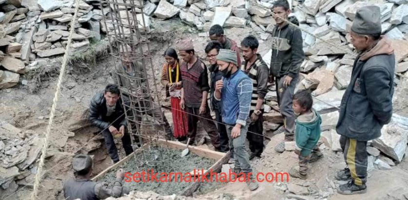 अध्यक्ष बुढा द्रारा वडा कार्यालय भवन शिलान्यास